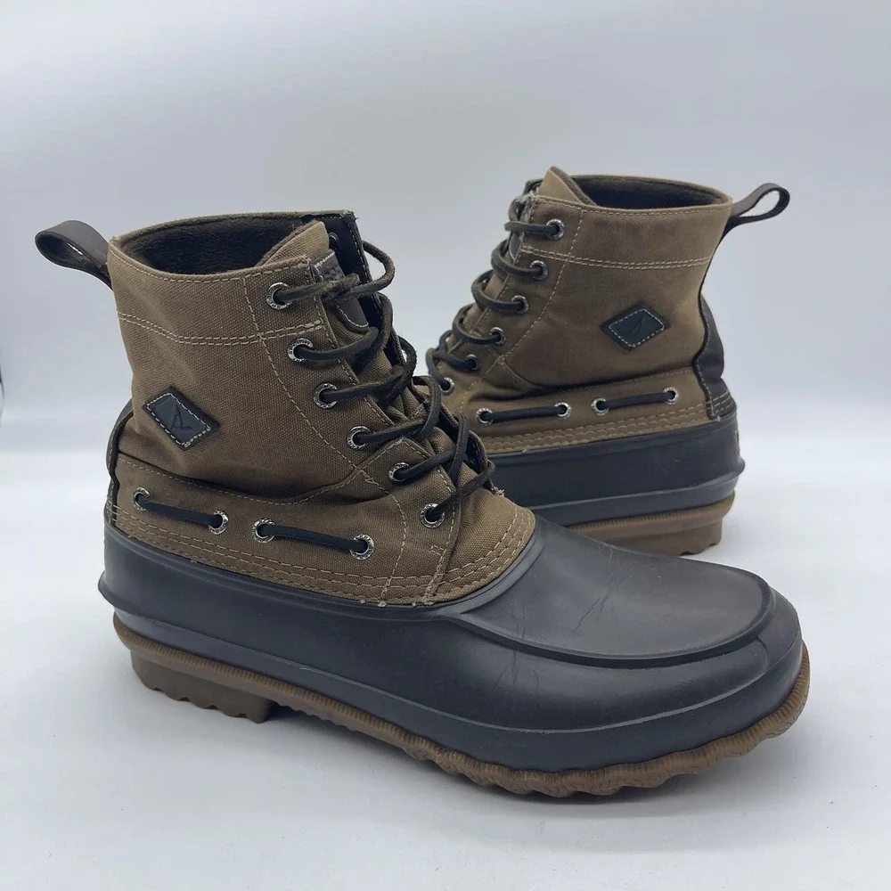 Sperry Decoy STS16417 Men's Size 12 Duck Boots Waterproof Waxed Lace Up Canvas